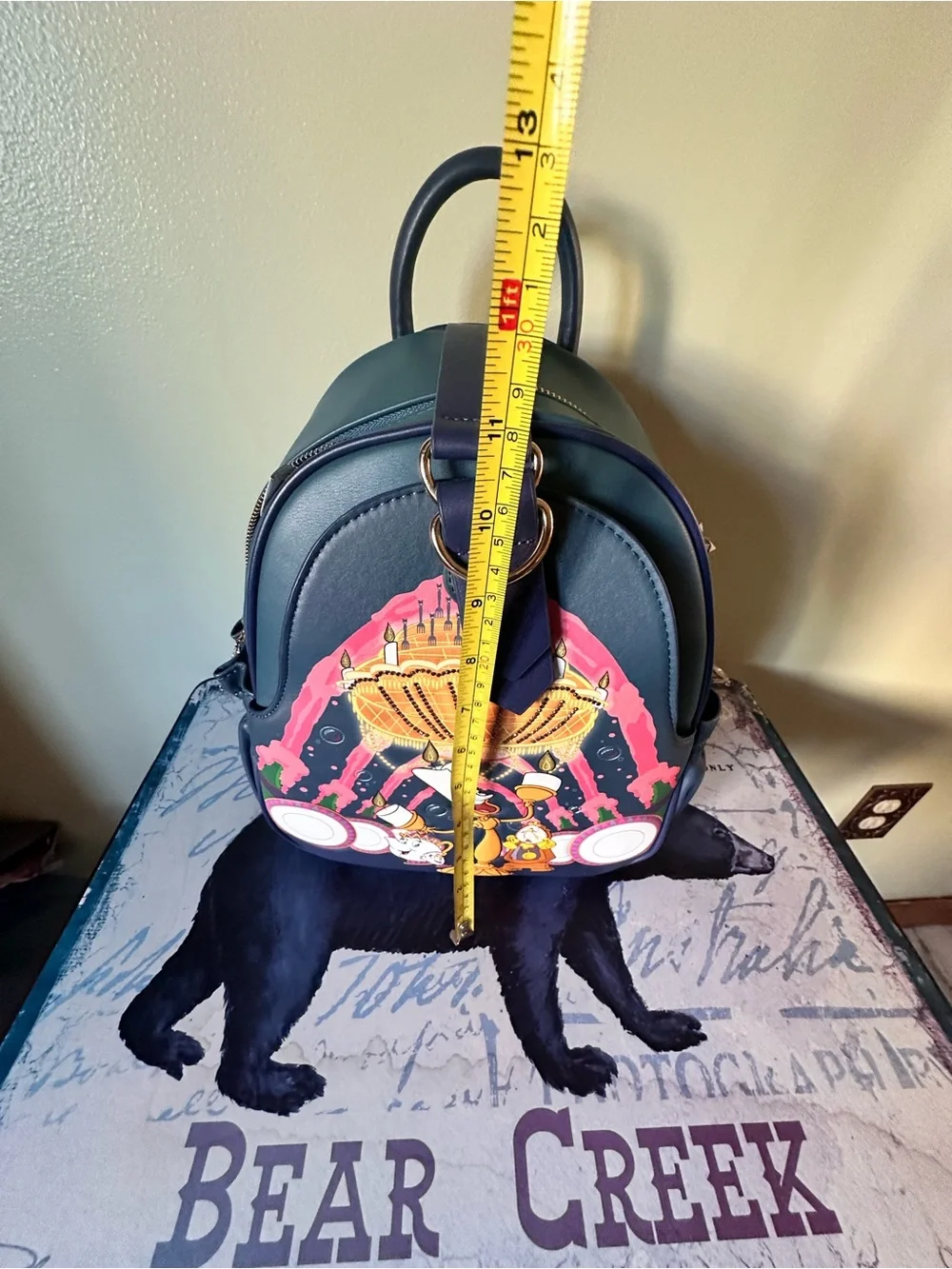 Navy Blue Disney Beauty & the Beast Lumière Backpack - Picture 11 of 14